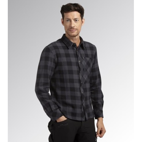 Camicia check cortina Diadora Utility nero-antracite