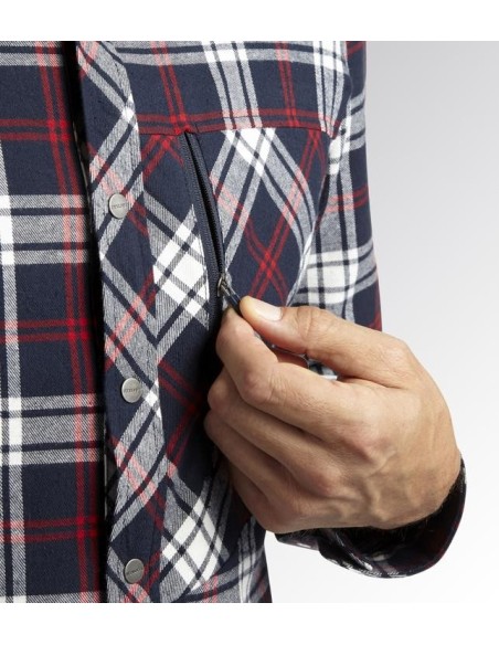 Camicia check cortina Diadora Utility blu-rosso