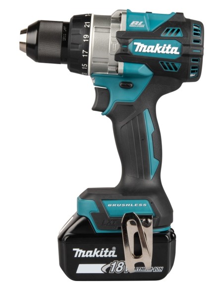 Makita DHP492RTJ Trapano avvitatore con percussione, 141Nm, Brushless - Con 2 batterie 18V 5.0Ah