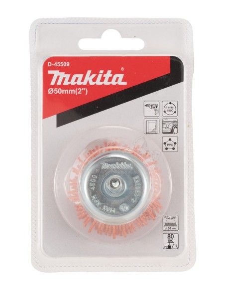 Makita D-45509 Spazzola a Tazza d.50mm Gr.80 - Att.d. 6mm