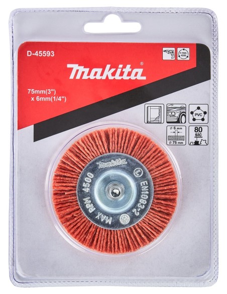 Makita D-45593 Spazzola a Tazza d.75mm  Gr.80 - Att. 6mm